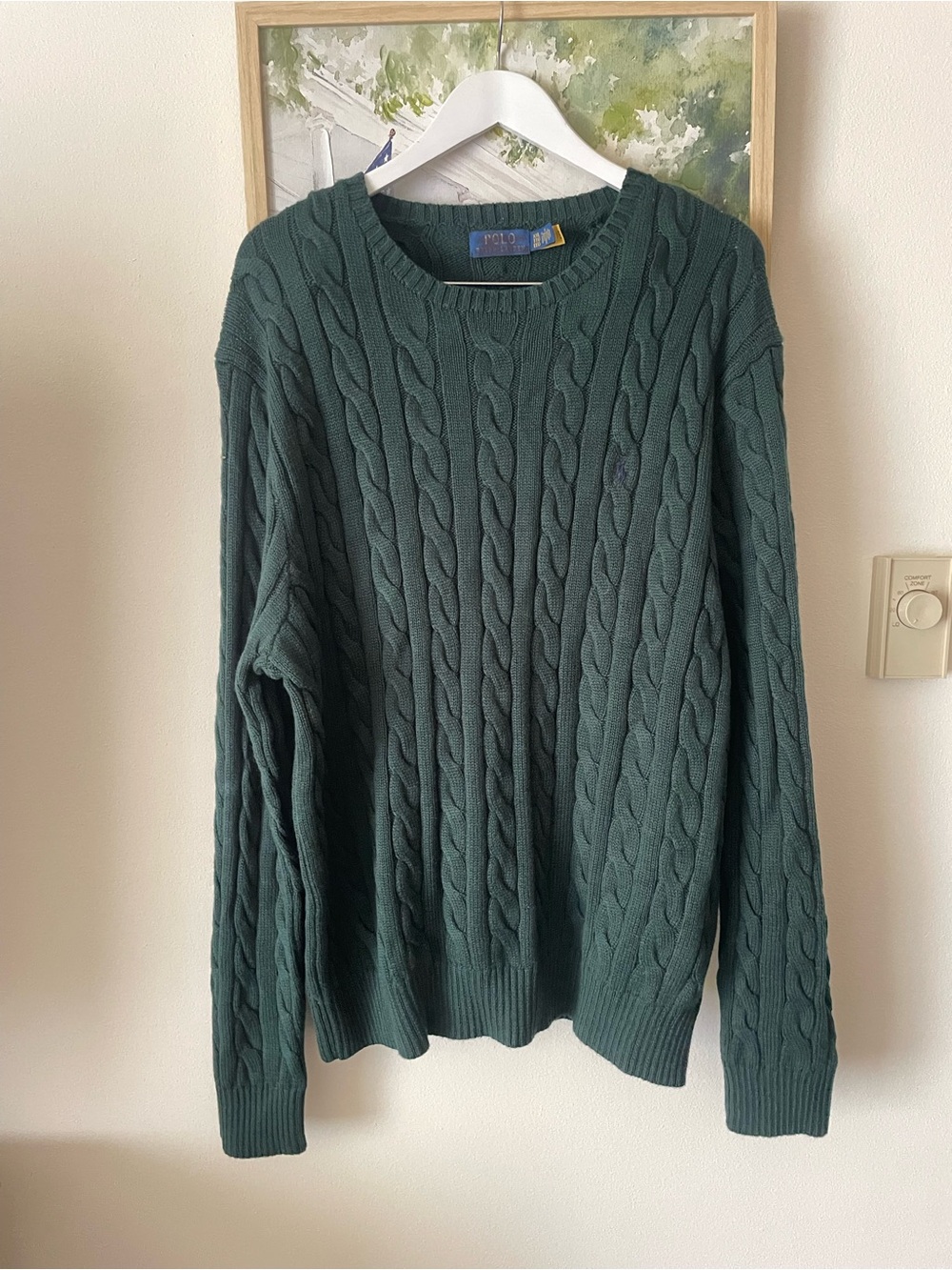 Polo Ralph Lauren Cable Knit Crewneck Sweater Mens XXL Oversized for Women